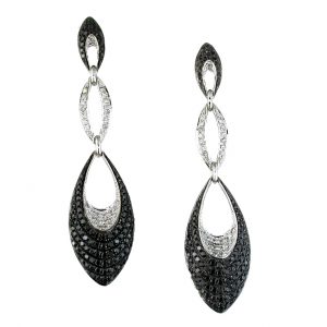 BLACK DIAMOND & DIA EARRING