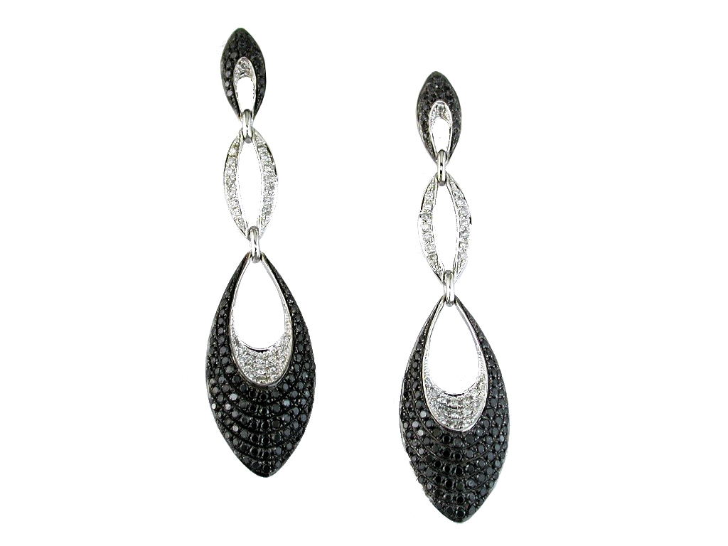 BLACK DIAMOND & DIA EARRING