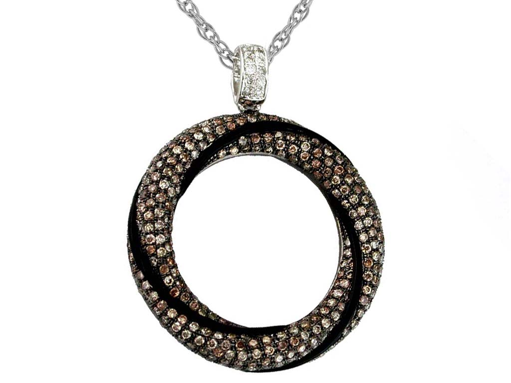 DIA & MOCHA DIA CIRCLE PENDANT