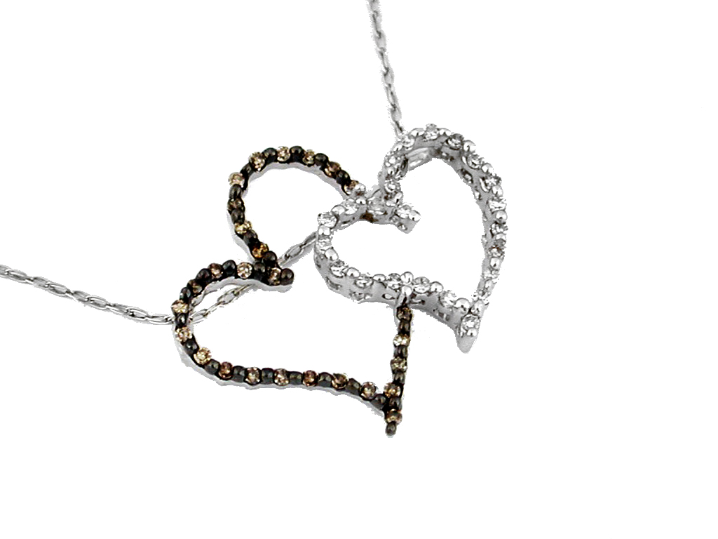 DIA & MOCHA DIA HEART PENDANT