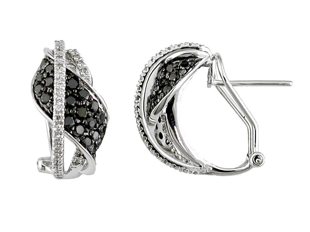 DIAMOND &BLACK DIAMOND EARRING