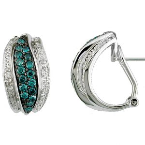 BLUE DIAMOND & DIAMOND EARRING