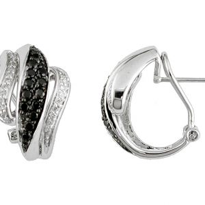 DIAMOND &BLACK DIAMOND EARRING