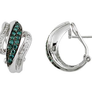 BLUE DIAMOND & DIAMOND EARRING