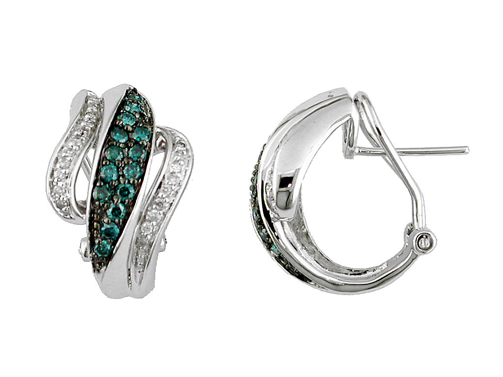 BLUE DIAMOND & DIAMOND EARRING