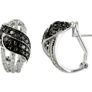 DIAMOND &BLACK DIAMOND EARRING