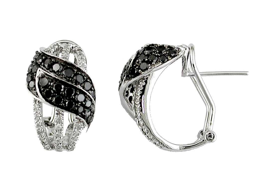 DIAMOND &BLACK DIAMOND EARRING