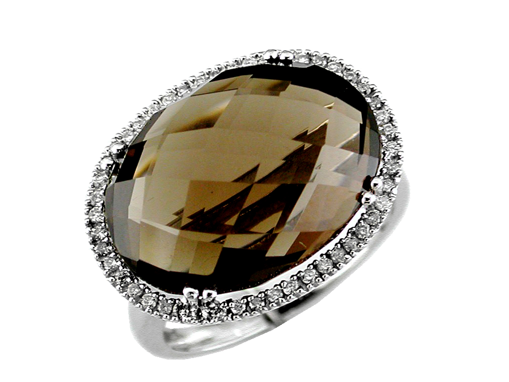 SMOKY QUARTZ & DIAMOND RING
