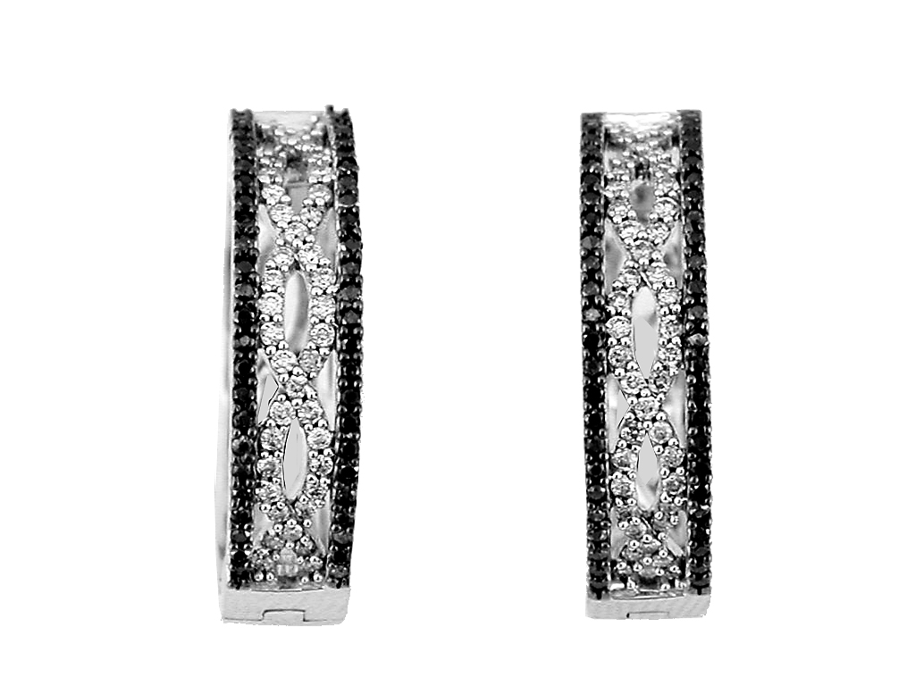 BLACK DIA & DIA HOOPS 23MM