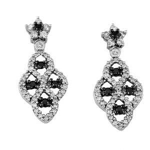 DIAMOND &BLACK DIAMOND EARRING