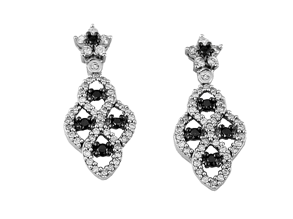 DIAMOND &BLACK DIAMOND EARRING