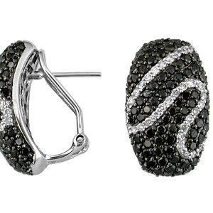 BLACK DIAMOND & DIA EARRING