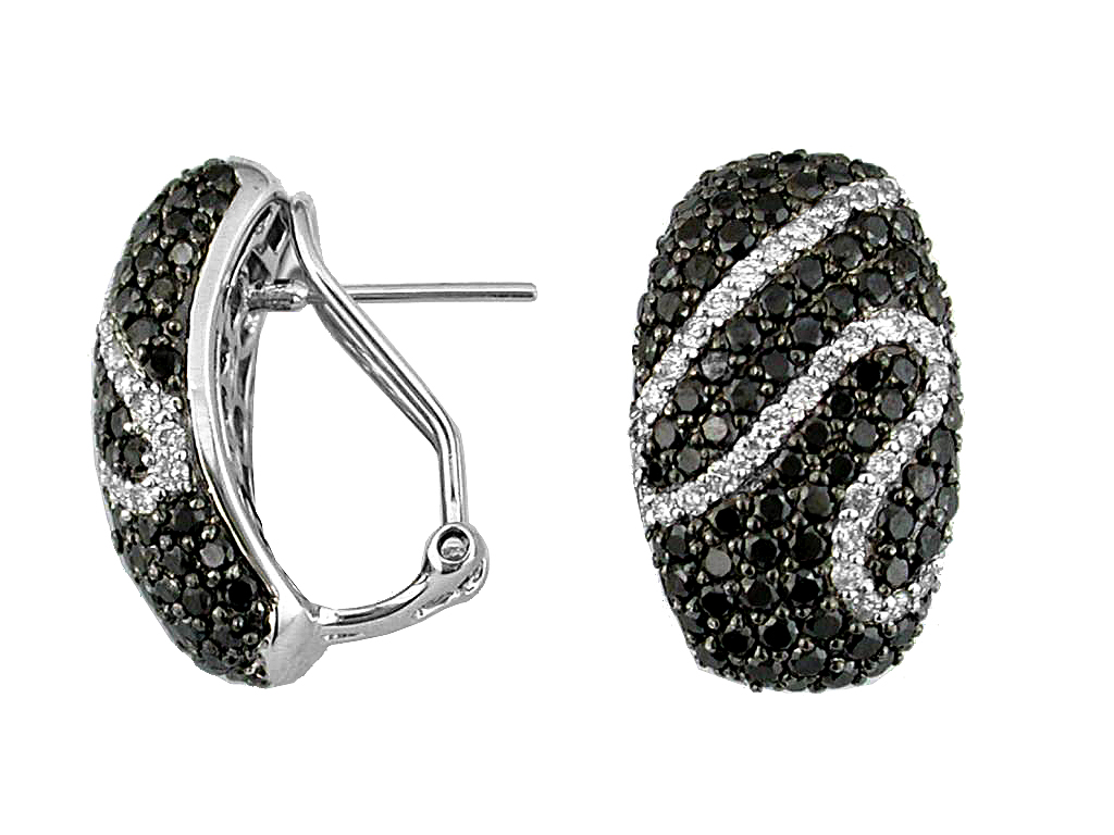 BLACK DIAMOND & DIA EARRING