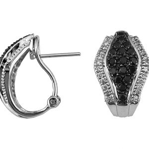 BLACK DIAMOND & DIA EARRING