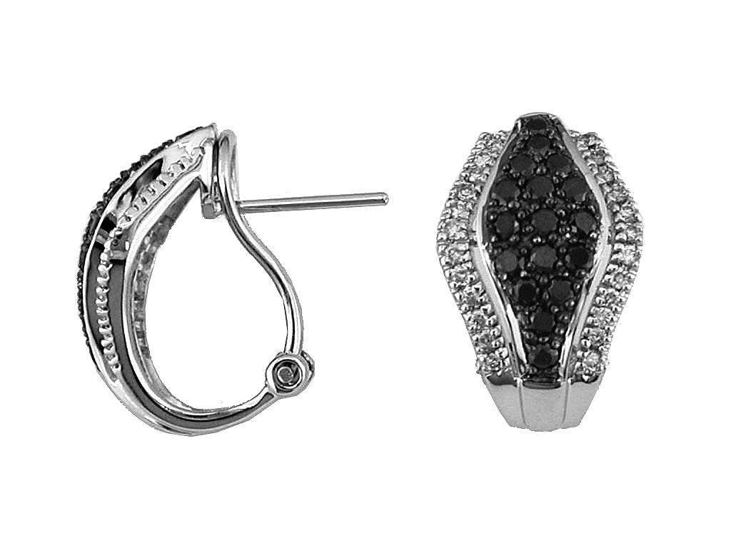 BLACK DIAMOND & DIA EARRING