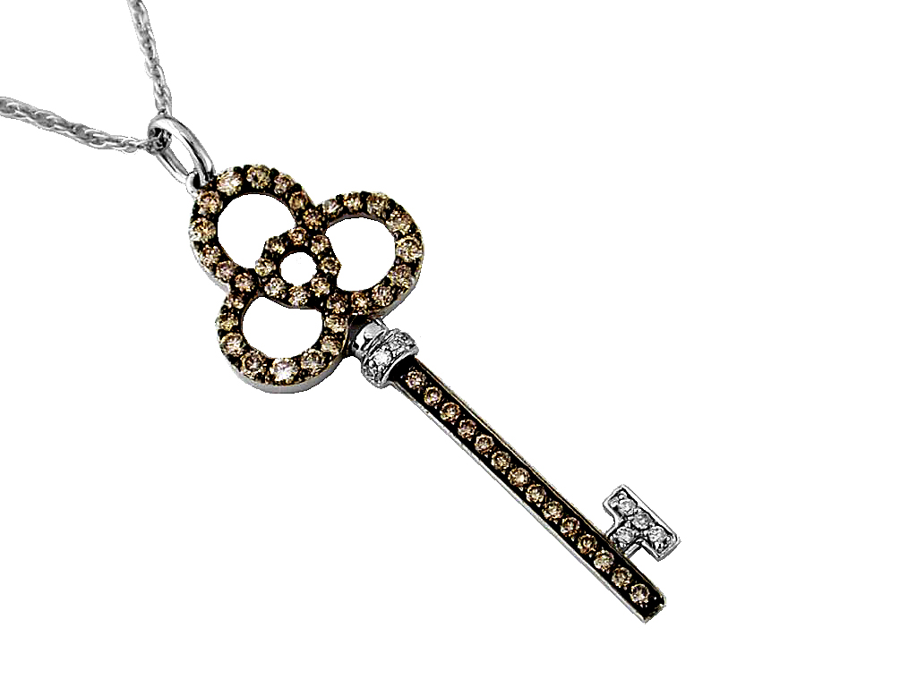 MOCHA DIAMOND KEY PENDANT