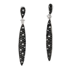 BLACK DIAMOND & DIA EARRING