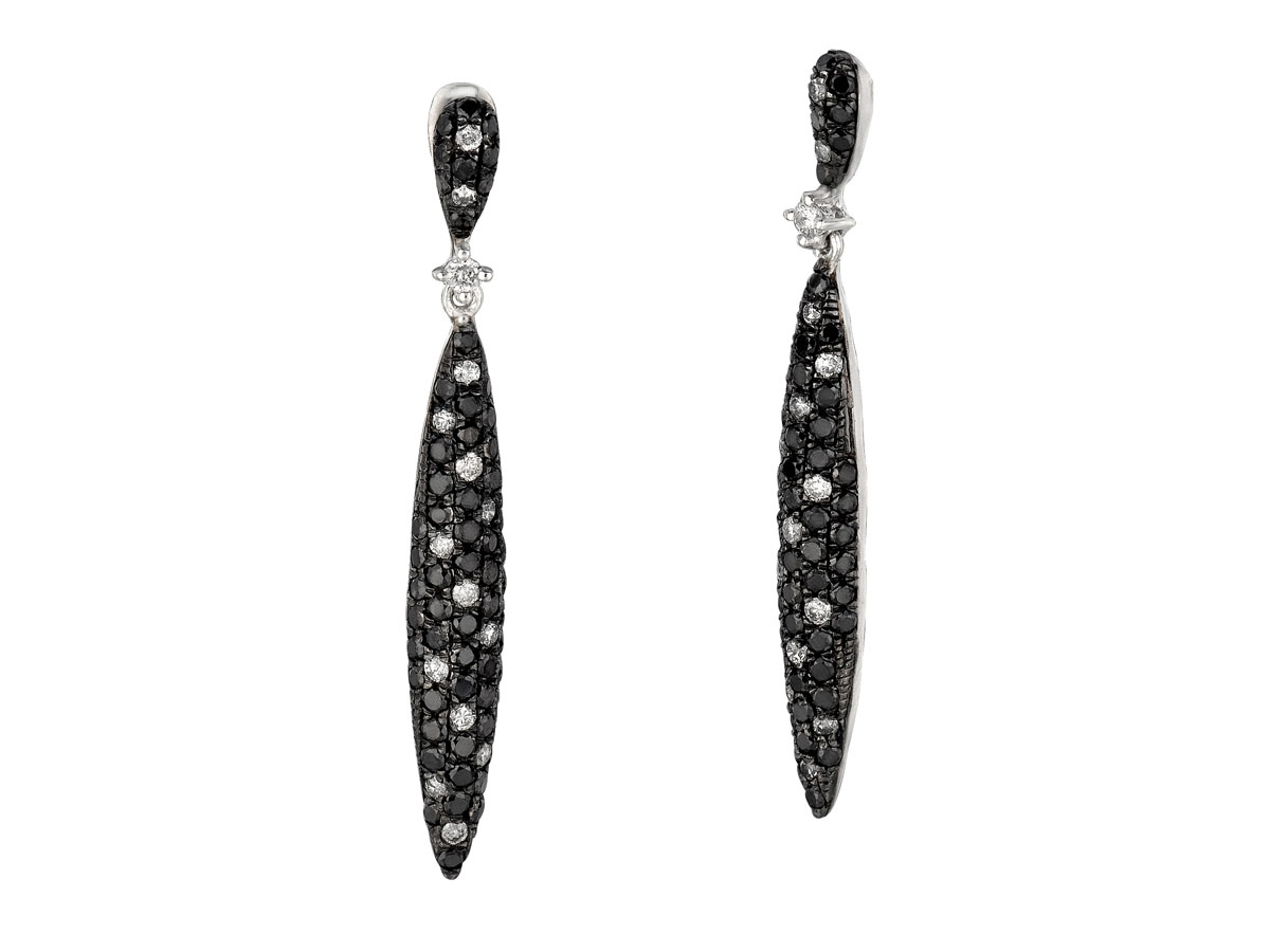 BLACK DIAMOND & DIA EARRING