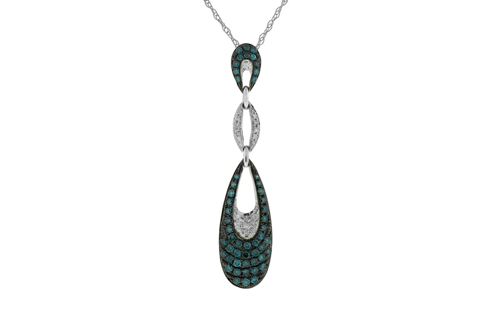 DIAMOND & BLUE DIA PENDANT