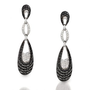 BLACK DIAMOND & DIA EARRING