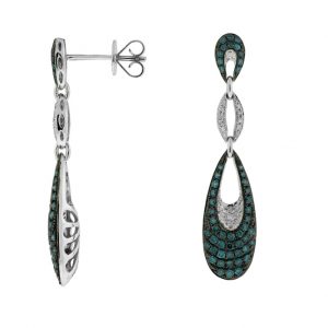 DIAMOND & BLUE DIA EARRING