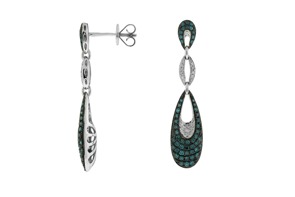 DIAMOND & BLUE DIA EARRING