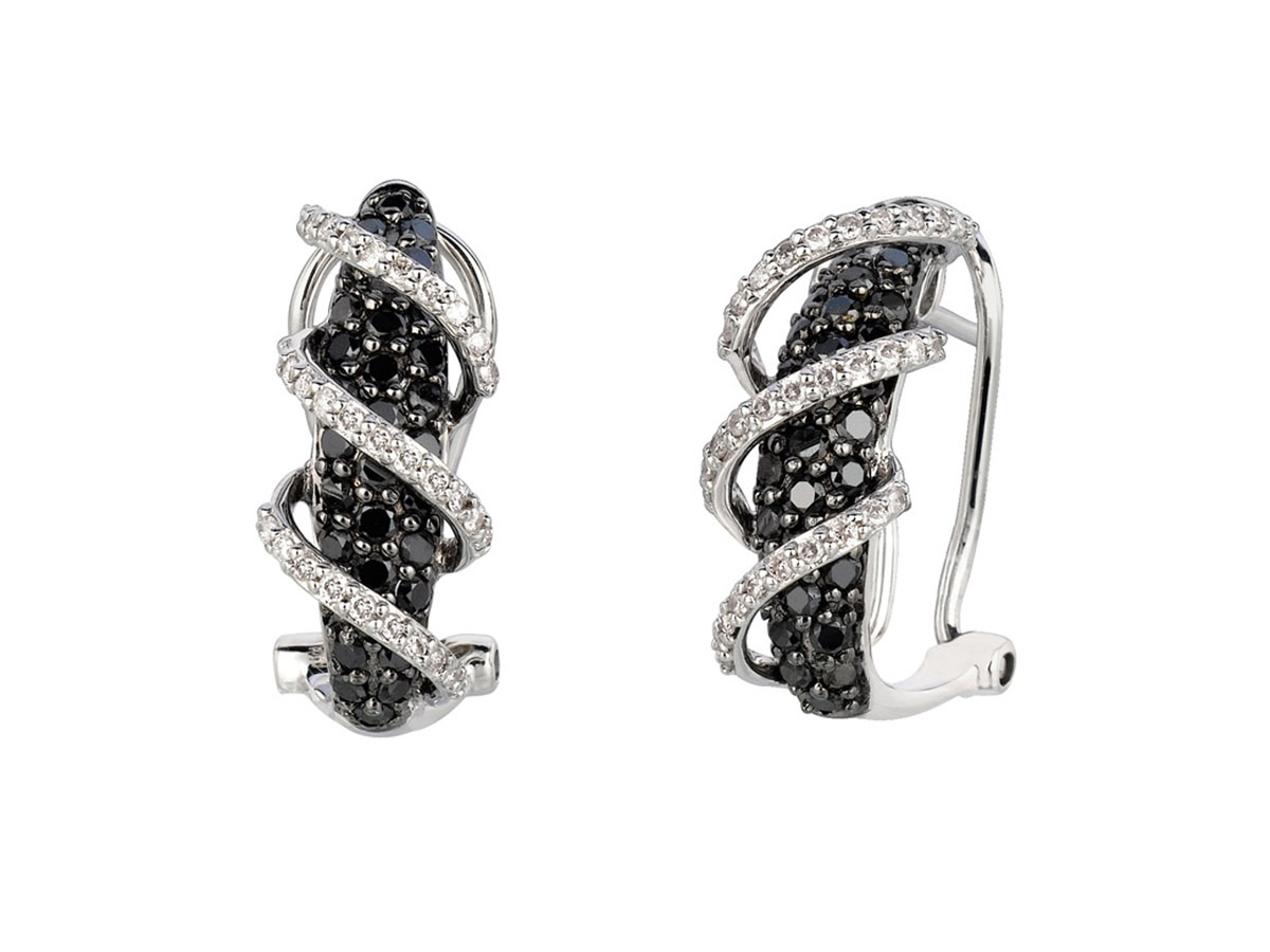 DIAMOND &BLACK DIAMOND EARRING