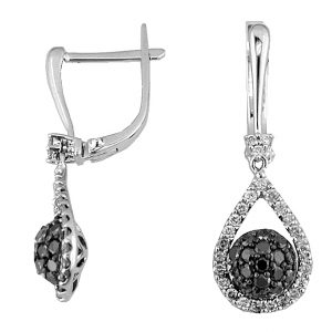 DIAMOND &BLACK DIAMOND EARRING