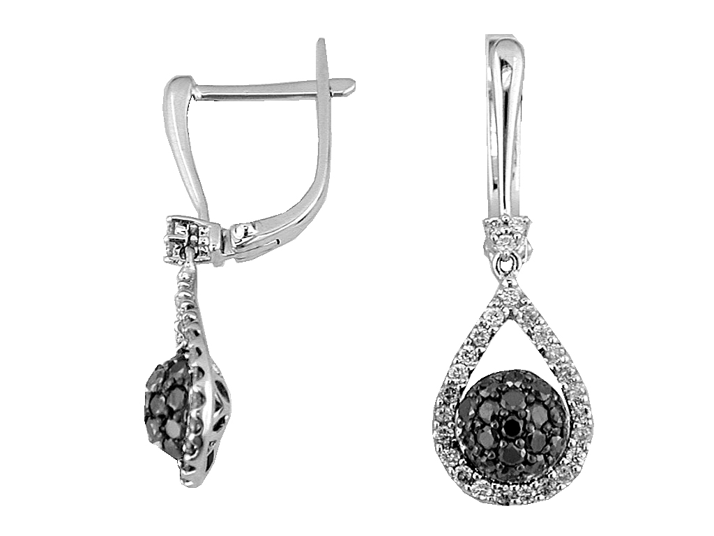 DIAMOND &BLACK DIAMOND EARRING