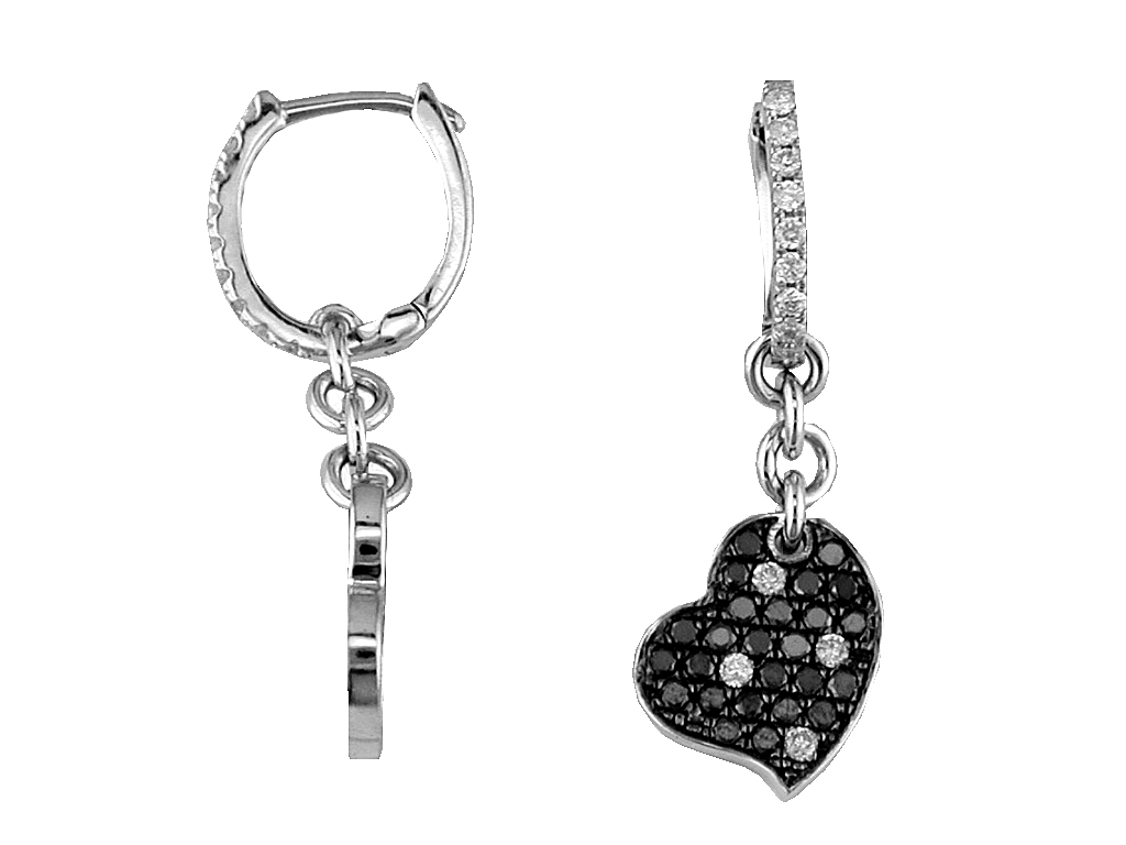 DIAMOND &BLACK DIAMOND EARRING