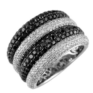 BLACK DIAMOND & DIAMOND RING