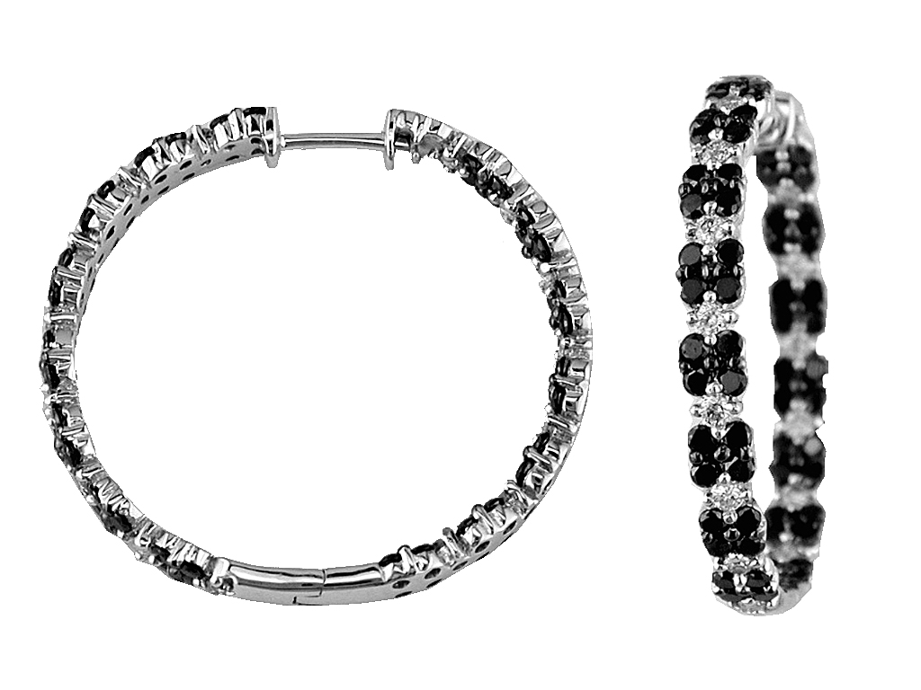 BLACK DIA & DIA HOOPS 28MM