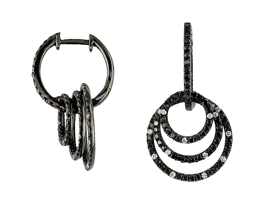 DIAMOND &BLACK DIAMOND EARRING