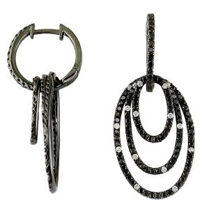 DIAMOND &BLACK DIAMOND EARRING