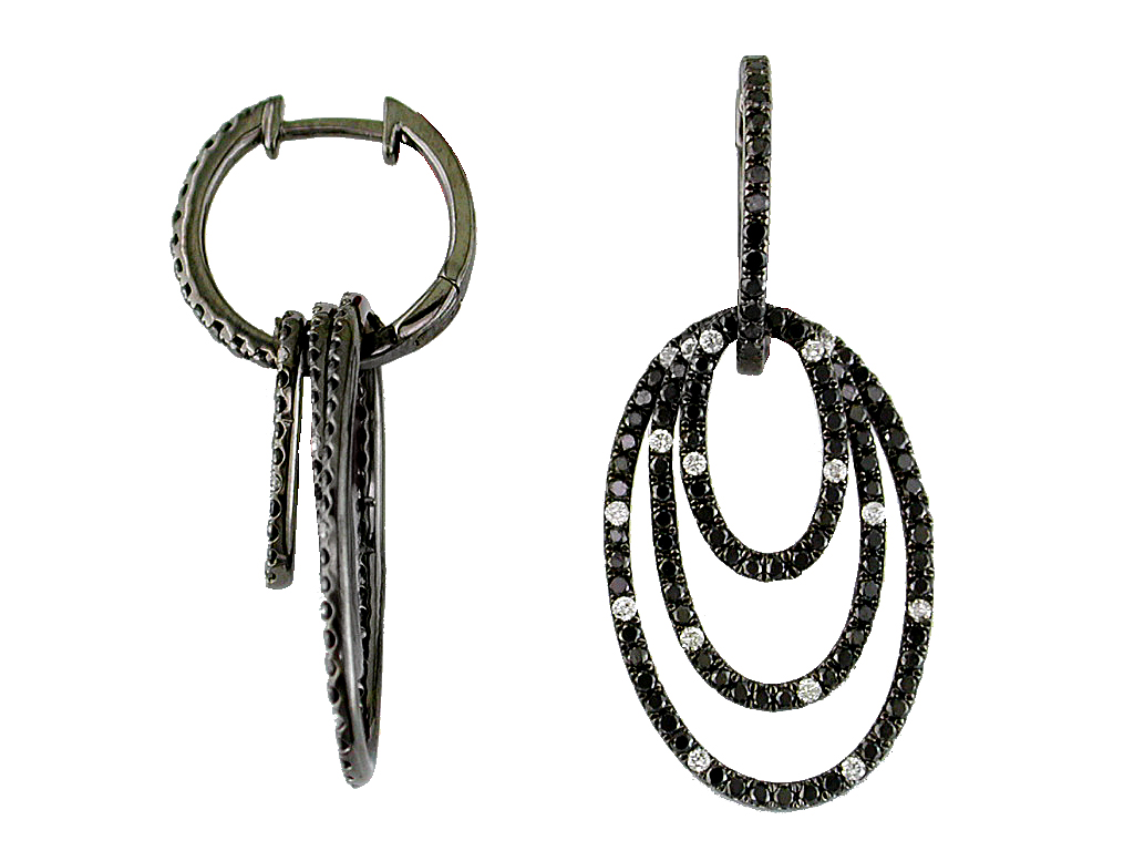DIAMOND &BLACK DIAMOND EARRING