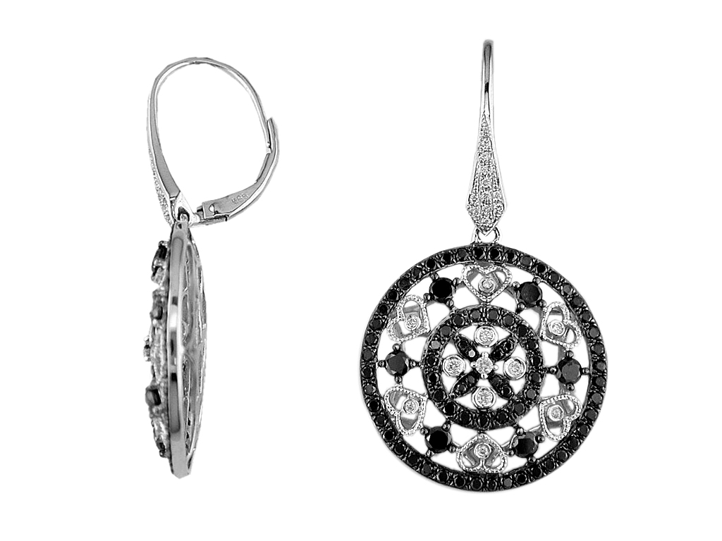 DIAMOND &BLACK DIAMOND EARRING