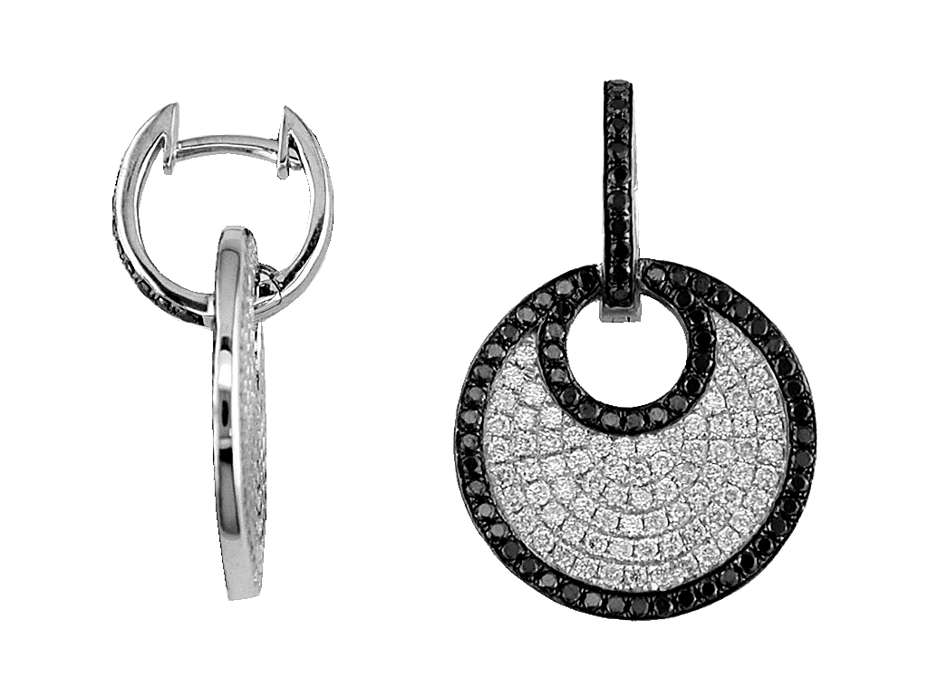 DIAMOND &BLACK DIAMOND EARRING