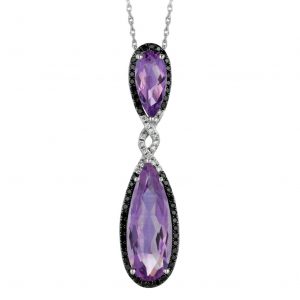 FANCY DIA & AMETHYST PENDANT