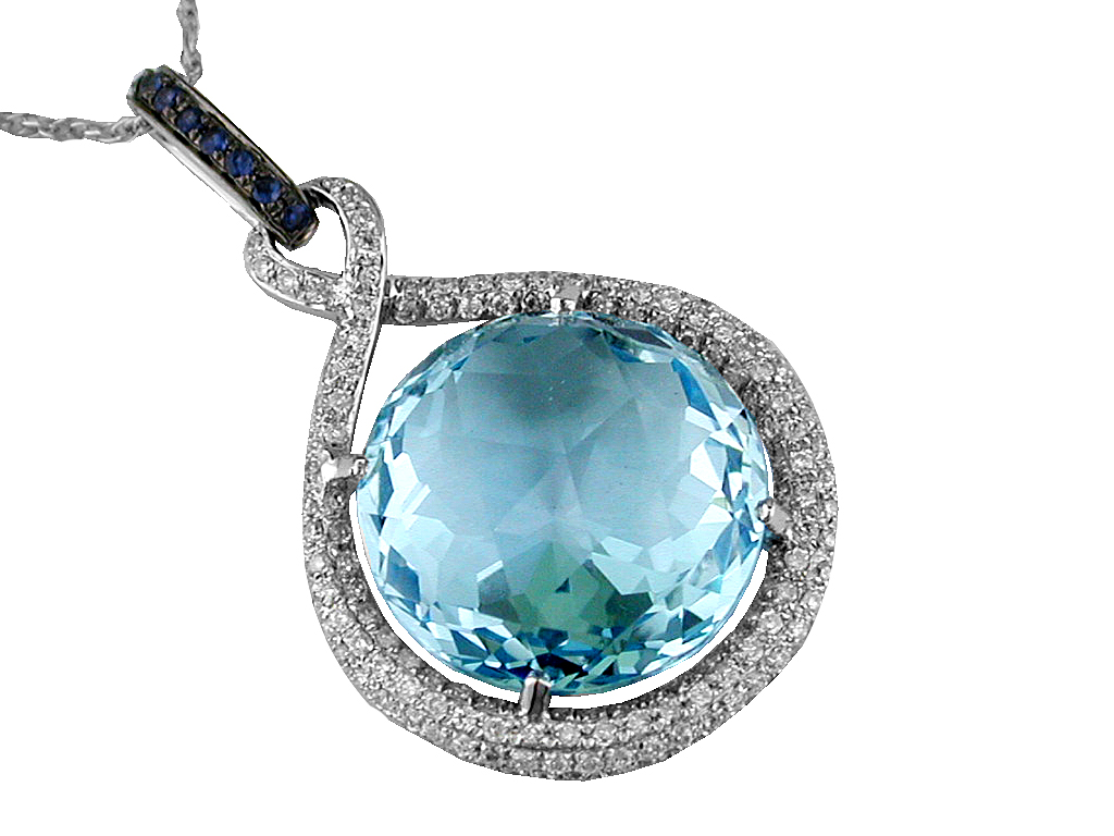 DIAMOND SP & BLUE TOPALPENDANT
