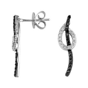 DIAMOND &BLACK DIAMOND EARRING