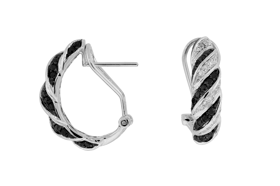 DIAMOND &BLACK DIAMOND EARRING