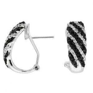 DIAMOND &BLACK DIAMOND EARRING
