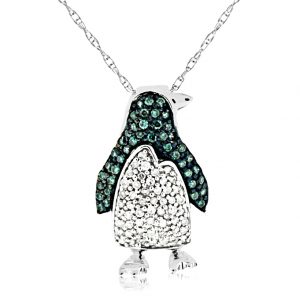 DIA & BLUE DIA PENGUIN PENDANT