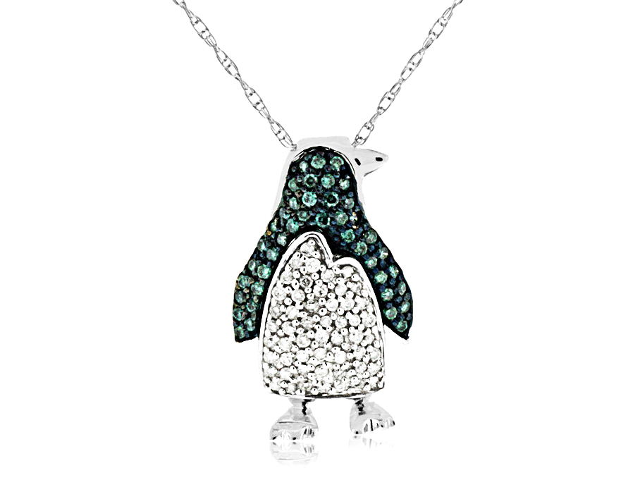 DIA & BLUE DIA PENGUIN PENDANT
