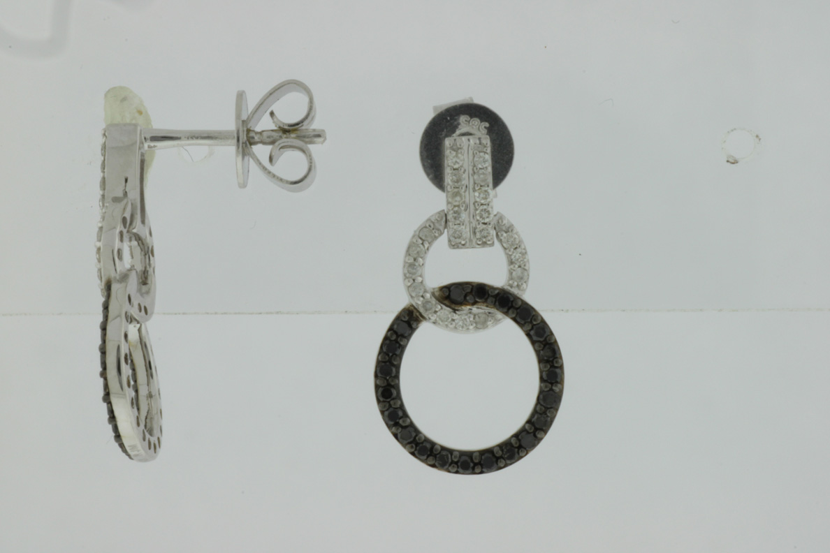 BLACK DIAMOND & DIA EARRING