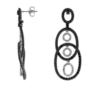 BLACK DIAMOND & DIA EARRING