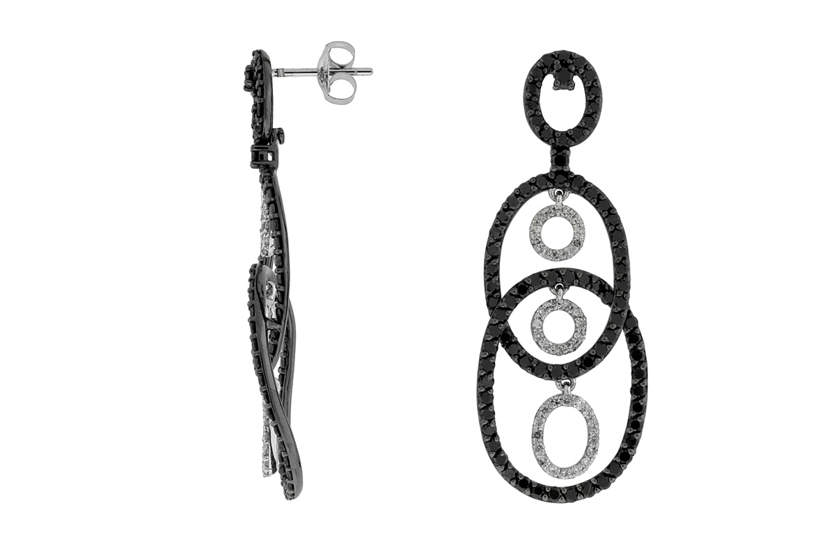 BLACK DIAMOND & DIA EARRING