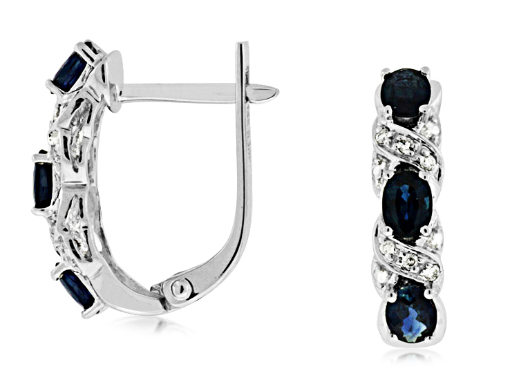 SAPPHIRE & DIAMOND EARRING