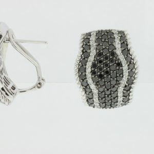 BLACK DIAMOND & DIA EARRING
