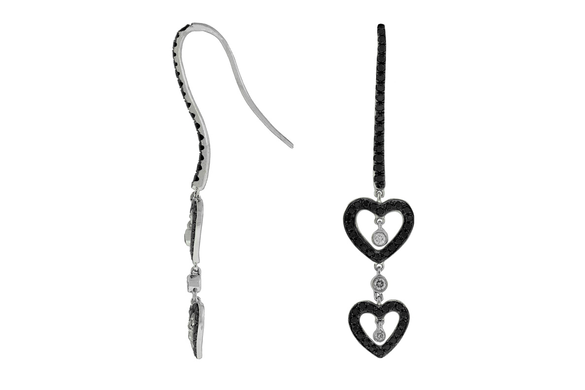 BLACK DIAMOND & DIA EARRING